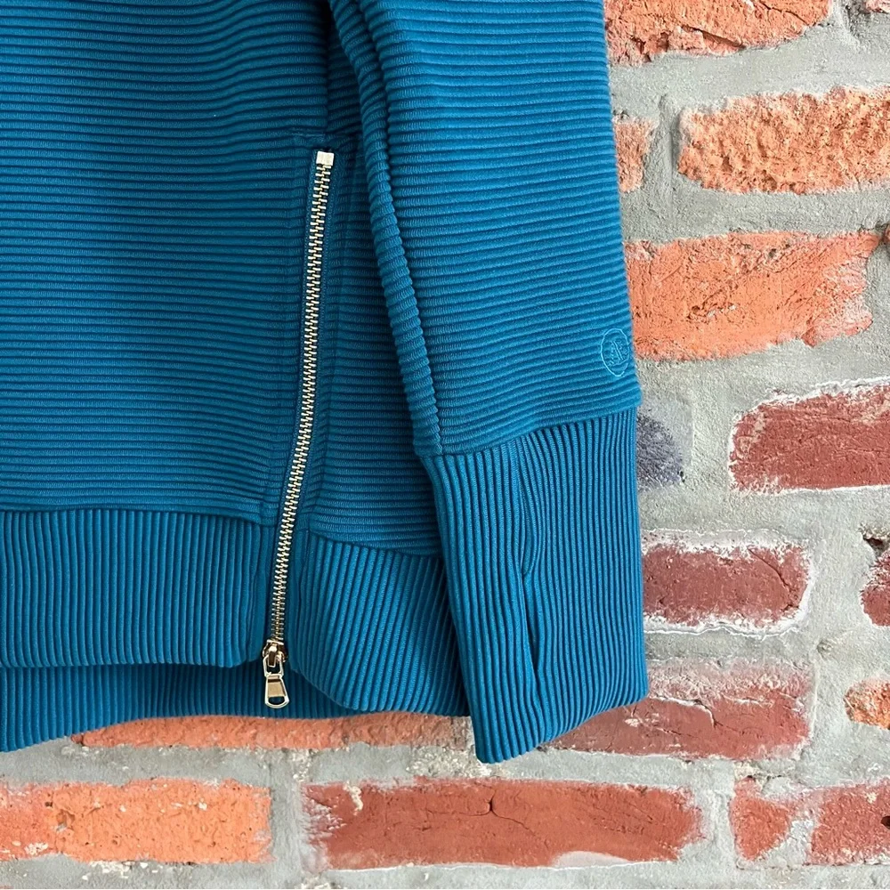 Addison Bay Active Rib Zip Everyday Crewneck Sweatshirt - Picture 3 of 7